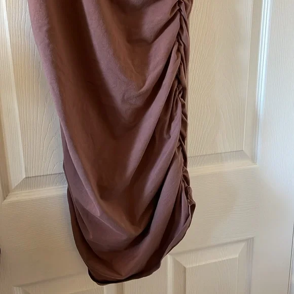 Synergy organic cotton dress ruched mauve sustainable - Picture 2 of 6